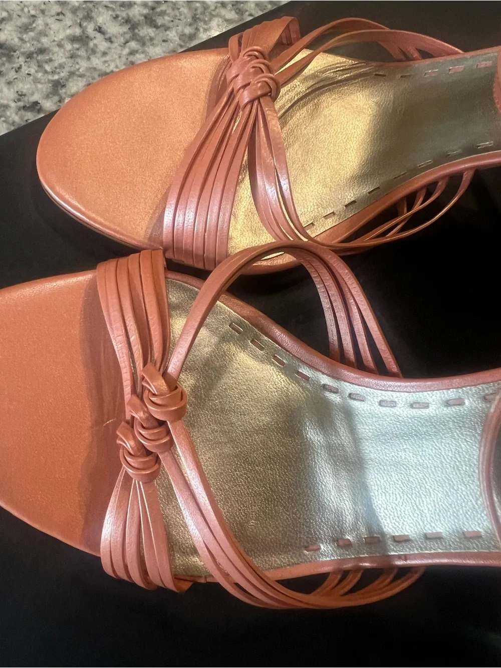 Gianni Bini Peach Knot-Strap Heeled Sandals NEW